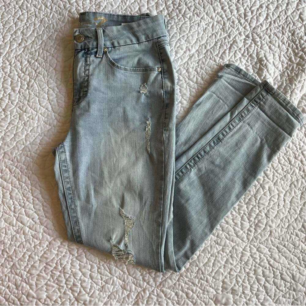 Seven7 light wash high rise skinny jeans